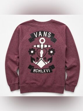 Vans Unisex Maroon Anchor Crew Sweatshirt